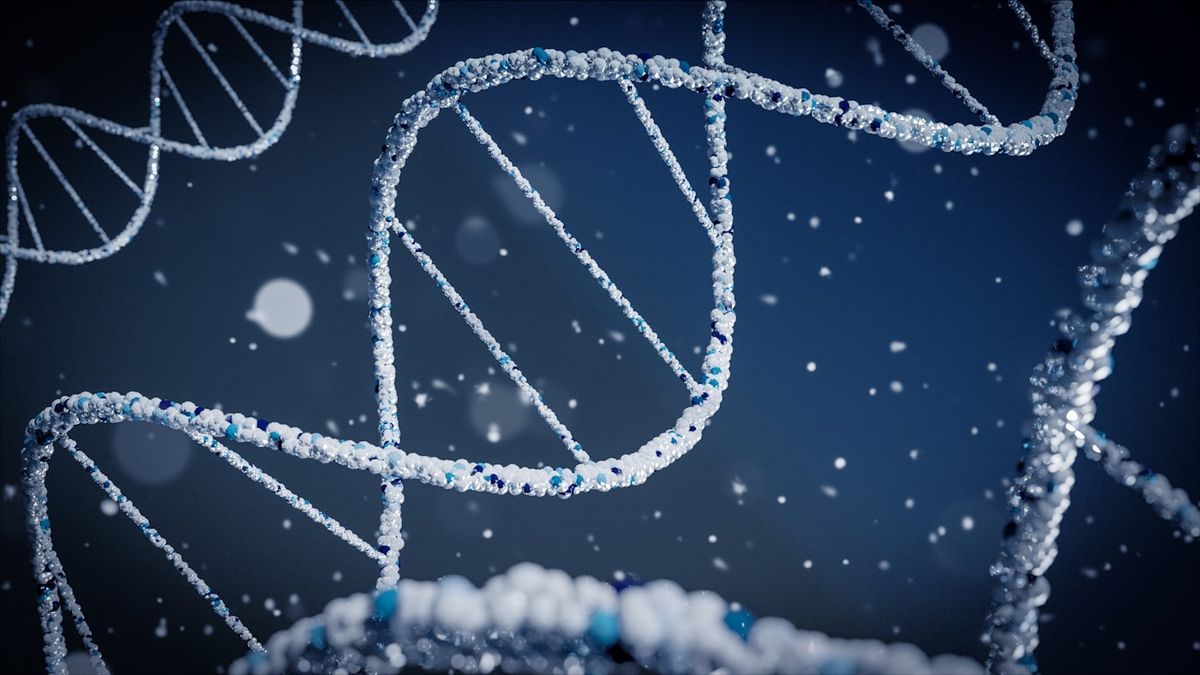 Illustrasjon av DNA og virus i dvale